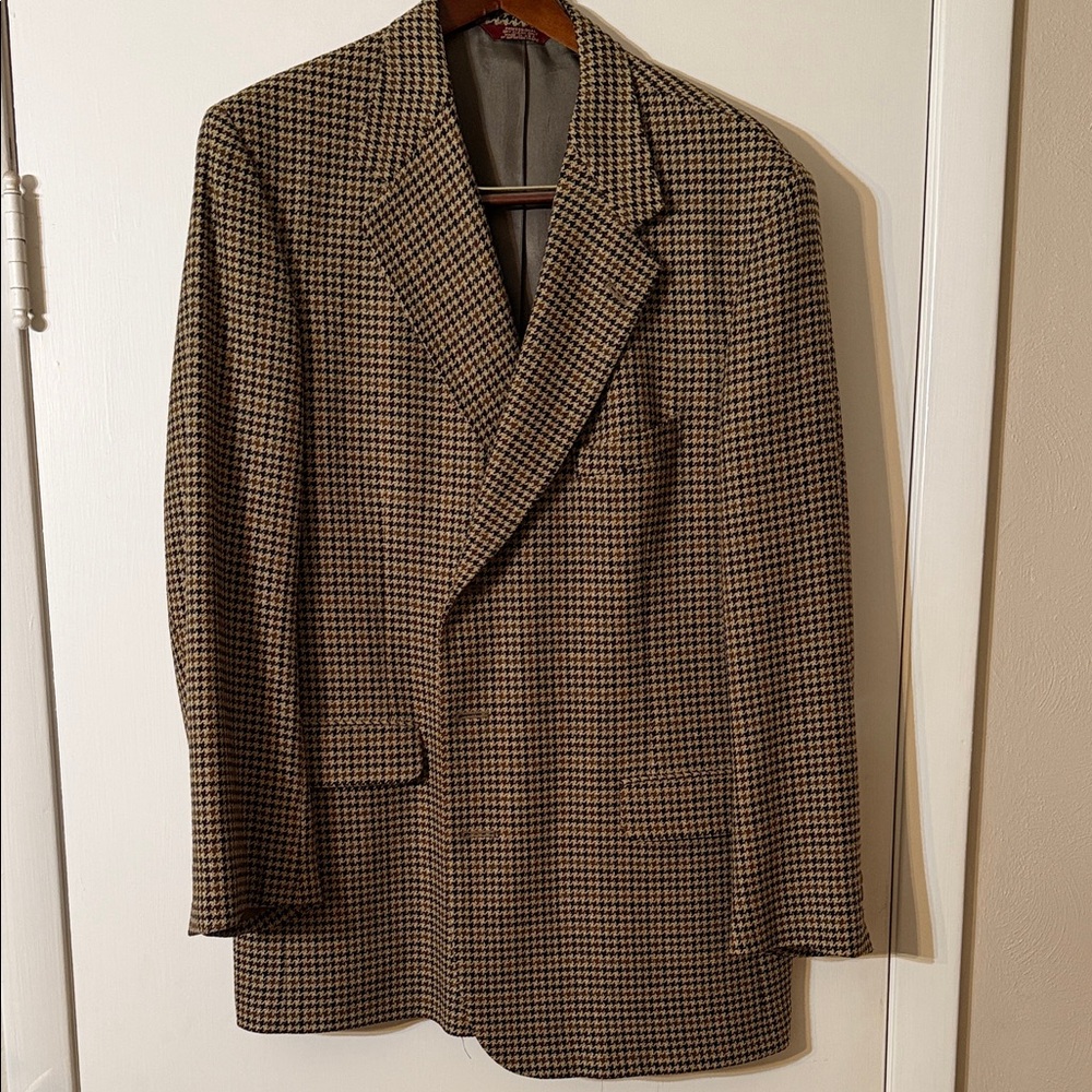 Men's Houndstooth Blazer in Brown and Black